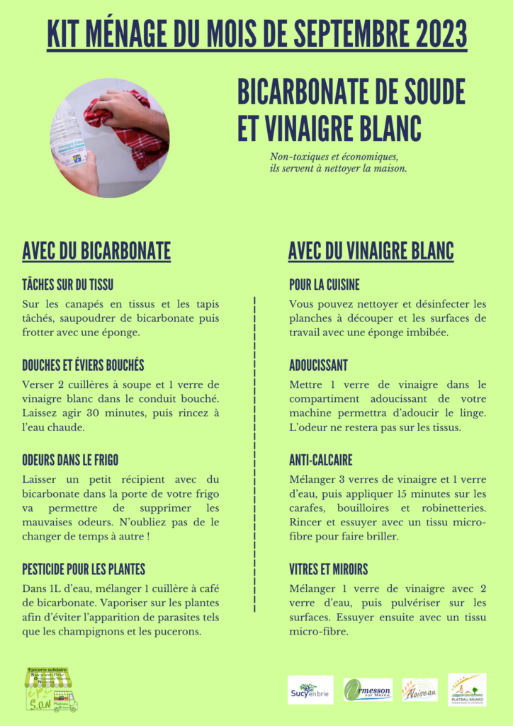 kit septembre 2023 - bicarbonate et vinaigre blanc